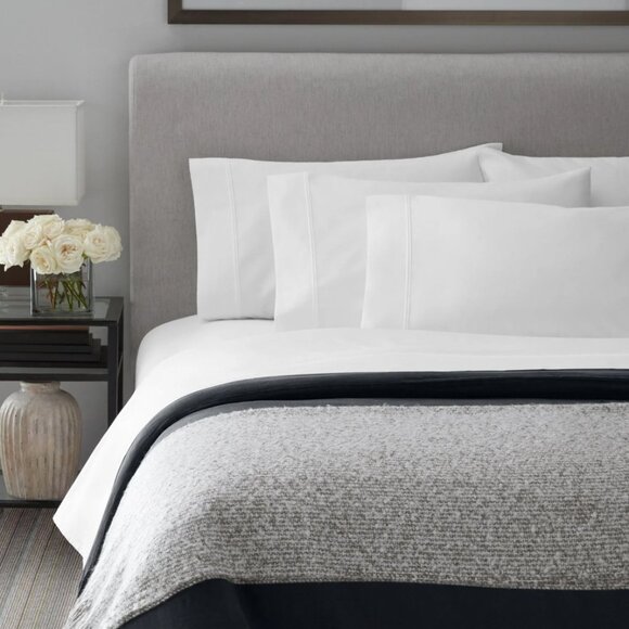 MEMBER'S MARK Hotel Premier 700 count 100% Egyptian Cotton WHITE Queen Sheet Set - Picture 3 of 4